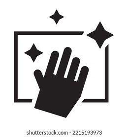 Wet cleaning icon vector design template in black color isolated sign on white background