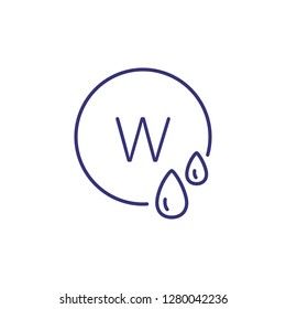 Wet cleaning line icon. Drop, sign, circle. Laundry concept. Can be used for topics like garment care, warning, instruction