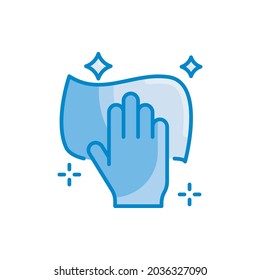 Ilustración de estilo de icono de colores azules vectoriales de limpieza húmeda. archivo EPS 10