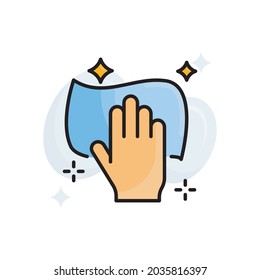 Wet cleaning vector filled outline icon style illustration. EPS 10 file