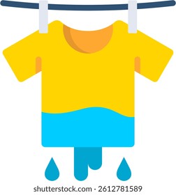 Wet Clothes Icon Flat Vector Illustration