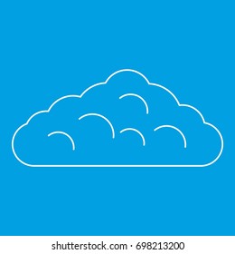 Wet cloud icon blue outline style isolated vector illustration. Thin line sign