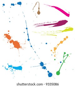 Wet consistent paint splats
