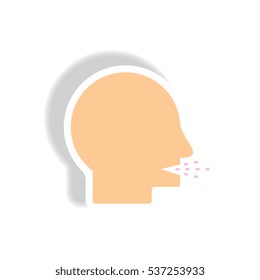 wet cough Vector paper sticker various symptoms of Tuberculosis cough