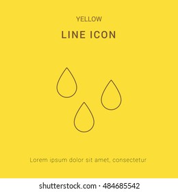 Wet Cute yellow thin line icon / logo Design