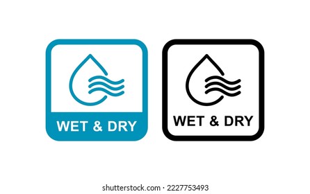 Wet and dry logo badge design. Suitable for business, service, information, technology and product label - Shutterstock ID 2227753493