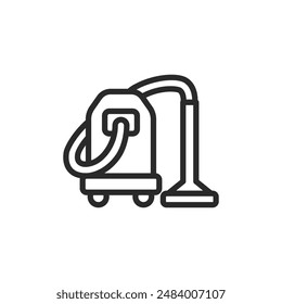 Wet and dry vacuum cleaner, linear style icon. versatile home cleaning, vacuuming both wet and dry surfaces. Editable stroke width.