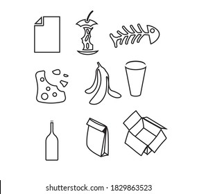 Wet and Dry Waste - Icon as EPS 10 File