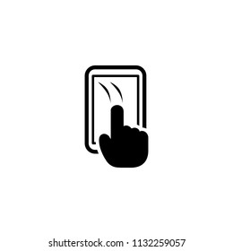 Wet Finger Tracking Icon. Moisture Rejection. Mobile Phone with Finger Touch. Vector Icon.