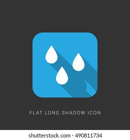 Wet Flat blue long shadow Icon / Logo Design