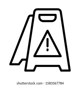 Wet Floor Caution Sign Vector Icon Design