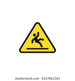 Wet floor caution warning symbol design vector