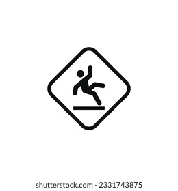 Wet floor caution warning symbol design vector
