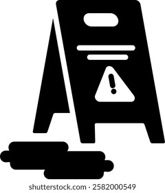 Wet Floor Icon Glyph Vector Illustration