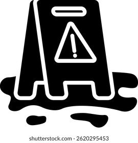 Ilustración vectorial de glifo de icono de piso húmedo