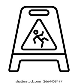 Ilustración vectorial de estilo de línea de icono de piso húmedo