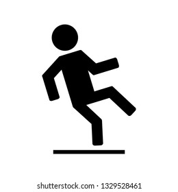 Wet floor icon. man icon. warning sign