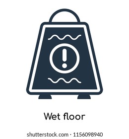 Wet floor icon vector isolated on white background, Wet floor transparent sign , symbols or elements in filled style