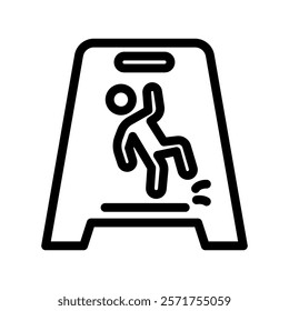 wet floor line icon illustration vector graphic. Simple element illustration vector graphic, suitable for app, websites, and presentations isolated on white background