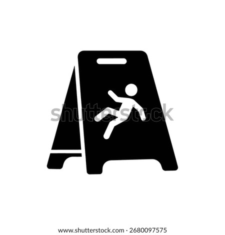 Wet floor sign icon for caution and safety warning a symbol to prevent slipping accidents and alert people to a hazardous slippery surface
