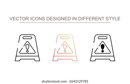 Wet Floor Sign icon design with white background stock illustration