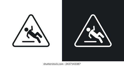 Nasses Bodenschild-Symbol in einem Linienstil auf weißem Hintergrund.