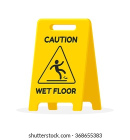 Wet floor sign. Isolated flat vector illustration. - Shutterstock ID 368655383