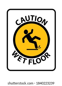 wet floor sign on white background