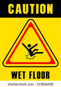 wet floor sign on white board