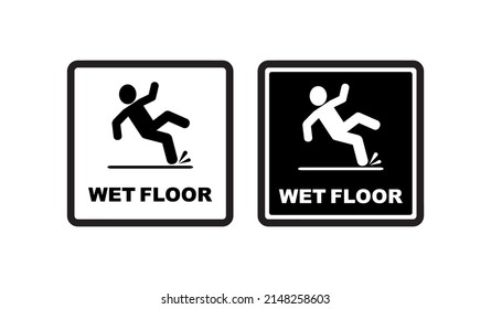 wet floor sign on white background