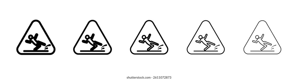 Wet Floor sign Symbol mark in Outline style