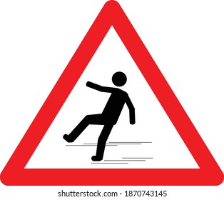 WET FLOOR SIGN IN TRIANGLE SHAPE - VECTOR ILLUSTRATION