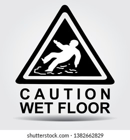 Wet Floor sign. Vector Illustration.