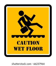 Wet floor sign, vector illustration