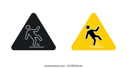 Wet Floor sign vectors in black and colored version