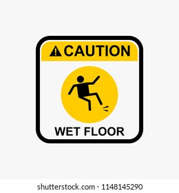 Wet floor sign warning icon design vector