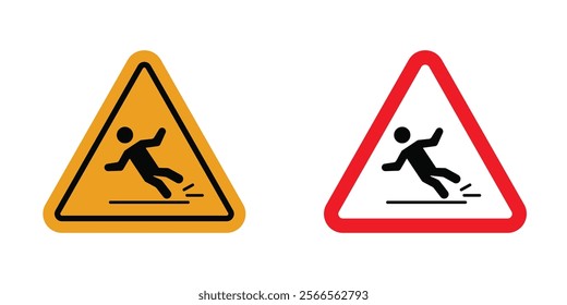 Wet Floor signs in black and color style