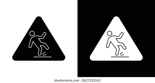 Vetor de sinais de piso molhado, ilustração sólida, pictograma