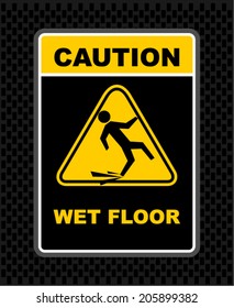 wet floor, sticker