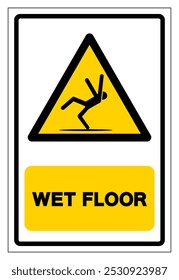 Wet Floor Symbol Sign,Vector Illustration, Isolate On White Background Label. EPS10