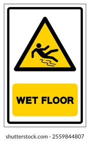 Wet Floor Symbol Sign,Vector Illustration, Isolate On White Background Label. EPS10