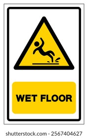 Wet Floor Symbol Sign,Vector Illustration, Isolate On White Background Label. EPS10