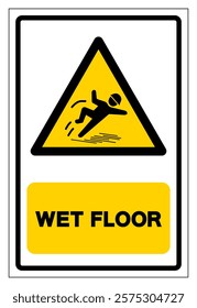 Wet Floor Symbol Sign,Vector Illustration, Isolate On White Background Label. EPS10