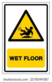 Wet Floor Symbol Sign,Vector Illustration, Isolate On White Background Label. EPS10