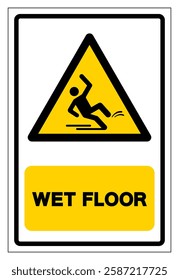 Wet Floor Symbol Sign,Vector Illustration, Isolate On White Background Label. EPS10