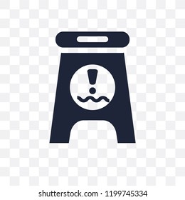 Wet floor transparent icon. Wet floor symbol design from Cleaning collection. Simple element vector illustration on transparent background.