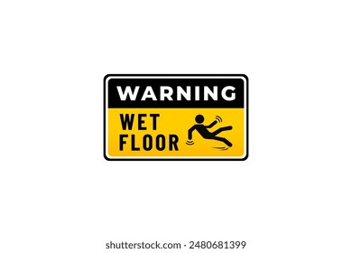 Wet floor warning or caution wet floor sign vector isolated. Best Wet floor warning for Caution Wet Floor, Beware of Slipping