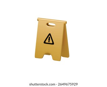 aviso de piso molhado ícone 3d renderização ilustração