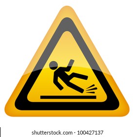 Wet floor warning sign, eps10 vector illustration