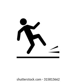 Wet floor warning sign . Vector illustration